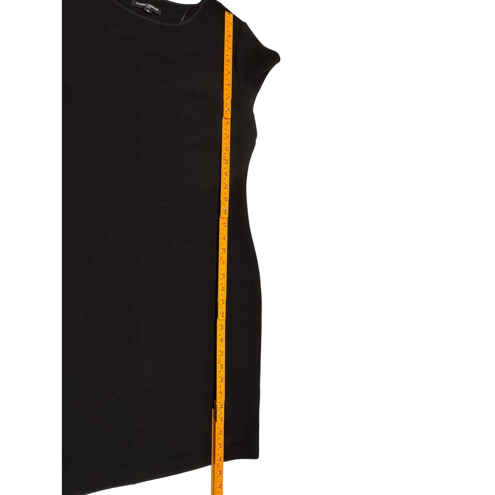 Mario Serrani Italy Black Textured Ottoman Ribbed Short Sleeve Sheath Dress M - Picture 9 of 9